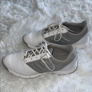 Women's White & Gray Soft Spike Golf Shoes 9